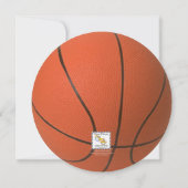 Basketball Anniversaire Round Invitation (Dos)