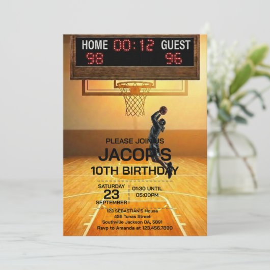 Basketball Any Age Birthday Invitation (Debout devant)