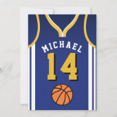 Basketball Any Age Birthday Invite Kaart (Achterkant)