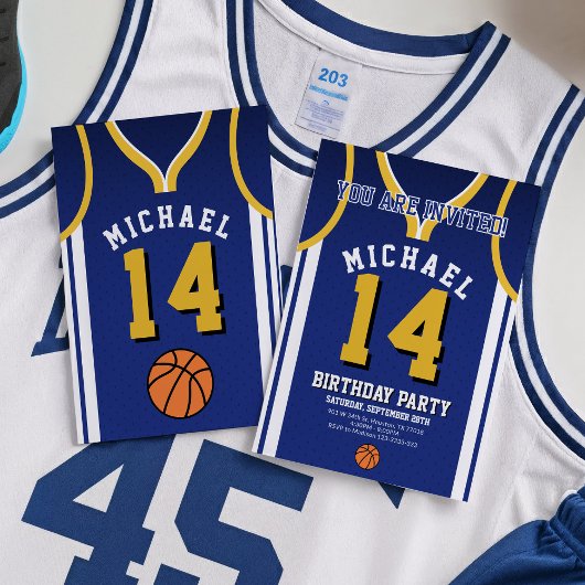 Basketball Any Age Birthday Invite Kaart