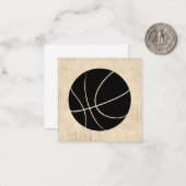 Basketball Art -beige Script-stijl Notitiekaartje (Voorkant / Achterkant in situ)