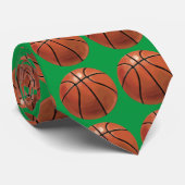 Basketball Art Motif Cravate verte (Roulé)