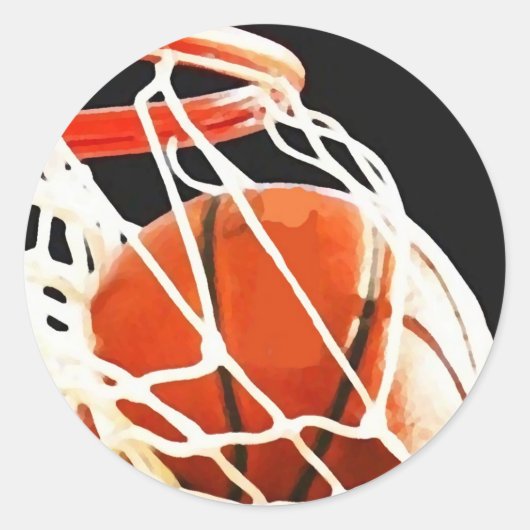 Basketball Artwork Ronde Sticker (Voorkant)