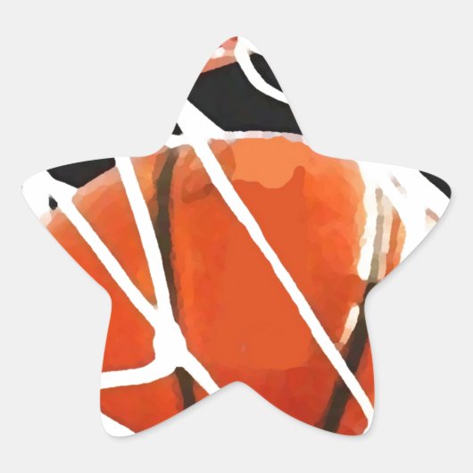 Basketball Artwork Ster Sticker (Voorkant)