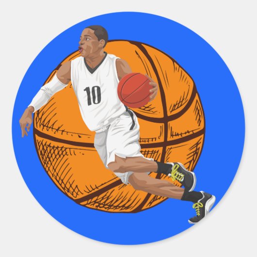 Basketball Attitude Ronde Sticker (Voorkant)