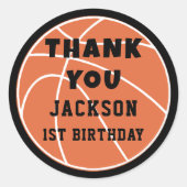 Basketball Ball Anniversaire Classic Round Sticker (Devant)