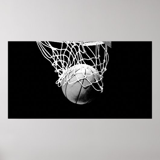Basketball Ball & Net Print Poster (Voorkant)