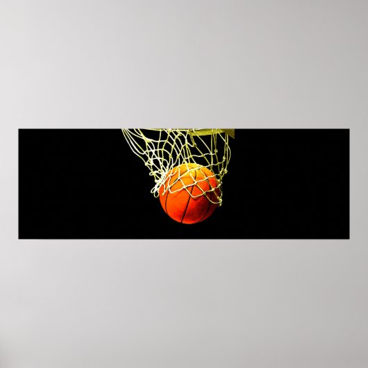 Basketball Ball & Net Print Poster (Voorkant)