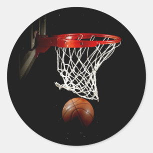 Basketball Ball & Net Ronde Sticker