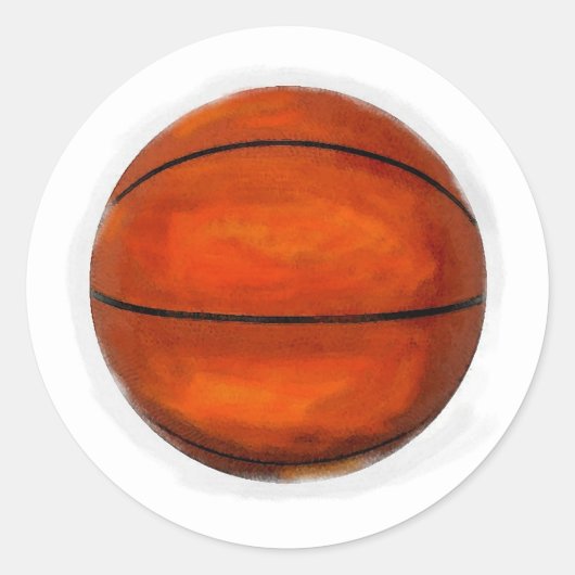 Basketball Ball Ronde Sticker (Voorkant)