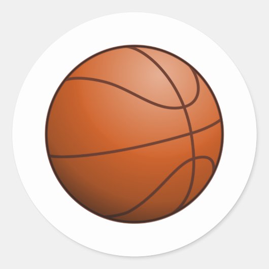 Basketball Ball Ronde Sticker (Voorkant)