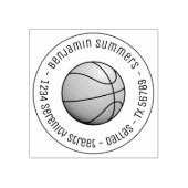 Basketball Ball Round Address Rubberstempel (Afrduk)