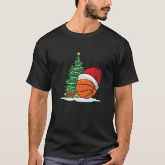 Basketball Ball Santa Hat-kerstkostuum voor mij T-shirt