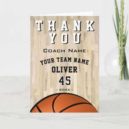 Basketball Ball Sports Bedankt Coach (Voorkant)