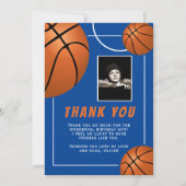 Basketball Ball Sports Birthday Foto Bedankkaart (Voorkant)