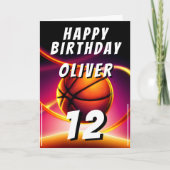 Basketball Ball Sports Happy Birthday Kaart (Voorkant)