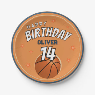 Basketball Ball Sports Happy Birthday Papieren Bordje