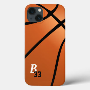 Basketball Ball Sports Monogram Player Number iPhone 13 Hoesje