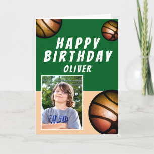 Basketball Balls Sports Kinder Happy Birthday Foto Kaart
