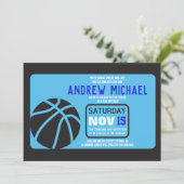 BASKETBALL Bar Mitzvah Invitation (Debout devant)