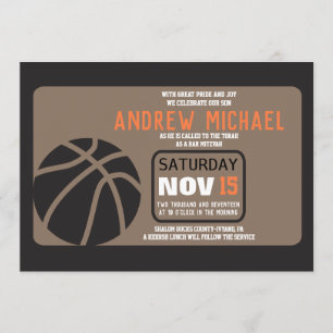 BASKETBALL Bar Mitzvah Invitation