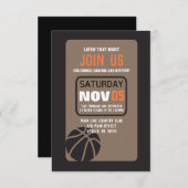 BASKETBALL Bar Mitzvah Invitation Party Card (Devant / Derrière)