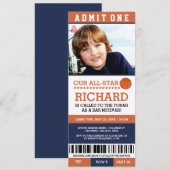 Basketball Bar Mitzvah Invites Kaart (Voorkant / Achterkant)