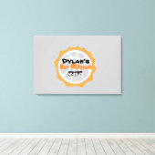 Basketball Bar Mitzvah Sign In Memory Board Canvas Afdruk (Insitu (Houten vloer))