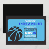 BASKETBALL Bar Mitzvah uitnodiging (Voorkant / Achterkant)