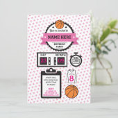 Basketball Basket Ball Sport Birthday Party nodigt Kaart (Staand voorkant)