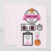 Basketball Basket Ball Sport Birthday Party nodigt Kaart (Voorkant / Achterkant)