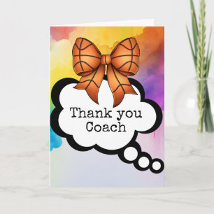 Basketball bedankt coach kaart