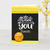 Basketball bedankt coach kaart (Gele Bloem)