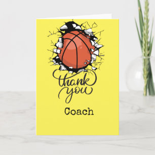 Basketball bedankt coach kaart