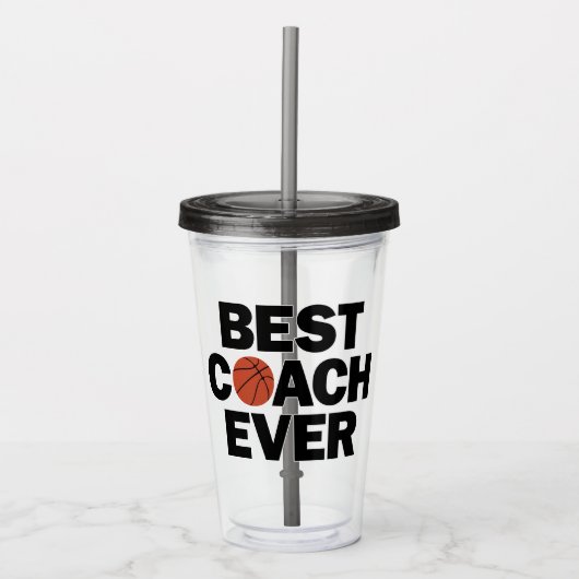 Basketball Beste coach ooit sport Acryl Drinkbeker (Voorkant)
