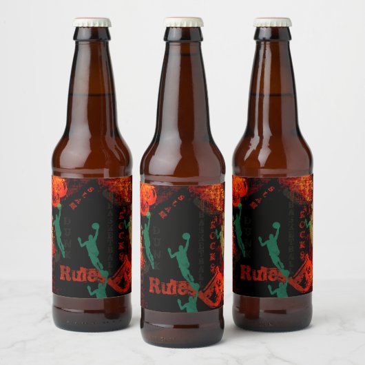 BASKETBALL BIER ETIKET (Flessen)