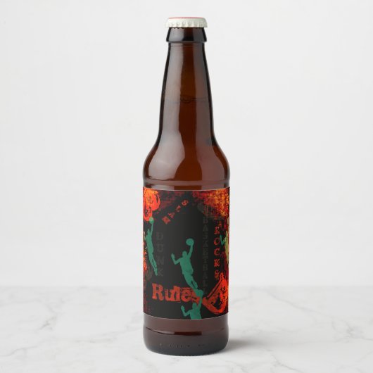 BASKETBALL BIER ETIKET (Voorkant)