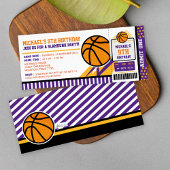 Basketball Billets Pass Anniversaire Invitation