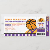 Basketball Billets Pass Anniversaire Invitation (Devant)