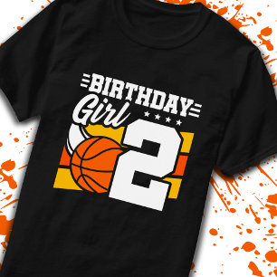 Basketball Birthday 2-jarig meisje 2e verjaardag T-shirt