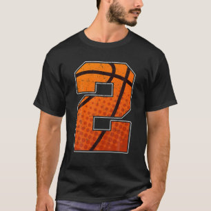 Basketball Birthday 2 voor twee jaar oude jongen o T-shirt