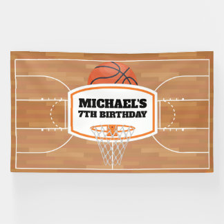 Basketball Birthday Banner backdrop