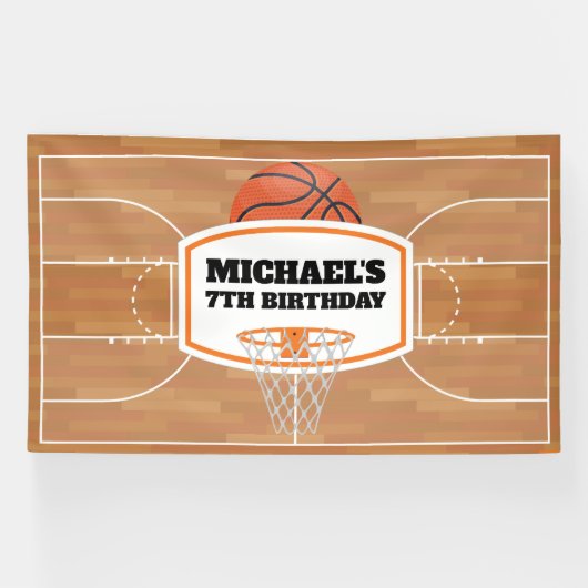 Basketball Birthday Banner backdrop (Horizontaal)