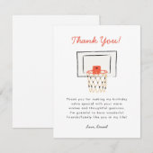 Basketball Birthday Bedankkaart (Voorkant / Achterkant)
