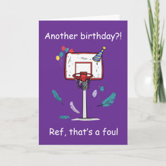 Basketball Birthday Foul Called Celebration Kaart