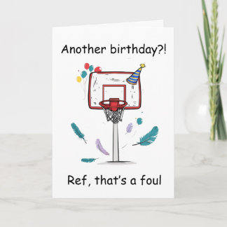 Basketball Birthday Foul Called Celebration Kaart