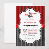 Basketball Birthday Invitation Card Kaart (Voorkant / Achterkant)