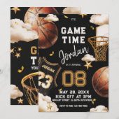 basketball birthday Invitation Kaart (Voorkant / Achterkant)