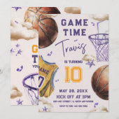 basketball birthday invitation kaart (Voorkant / Achterkant)
