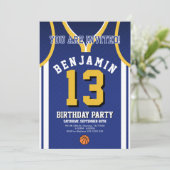Basketball Birthday Invite  Kaart (Staand voorkant)